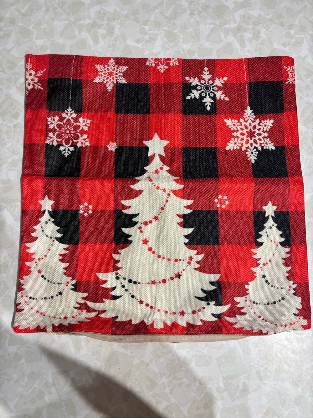 4 Festive Red Buffalo Plaid Christmas Pillow Covers (Covers Only)